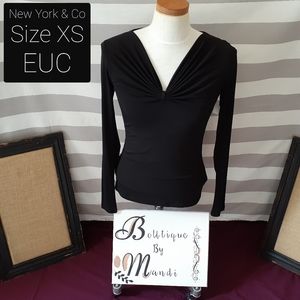 XS New York & Co Black Modern Business Top